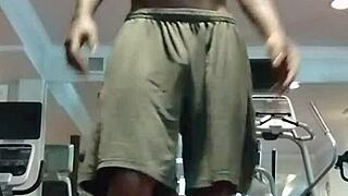 athletic fitness babe nails her steamy pole dance workout session