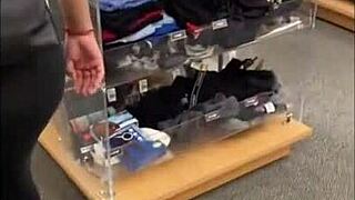 Flashing ass in store makes me so horny i masturbate