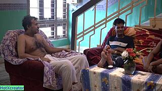 hey bhabhi finally agrees to wild sex party with hot gangbang action