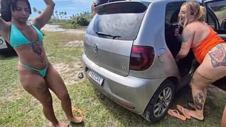 innocent woods trip with friends turns into creampie frenzy