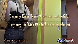 Watch young thief Nina, 19, get fucked hard as punishment in trailer