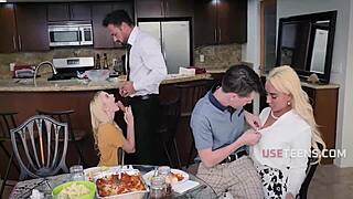 step family freeuse orgy turns holiday feast into teen sex party