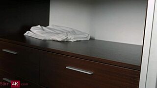 small titted beauty sucks bfs cock awake then rides doggystyle creampie