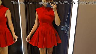 check out this see-through try-on haul flashing big tits in public mall