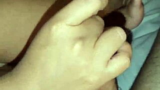 vered wifey strokes her hubby's cock nice and slow in homemade fun