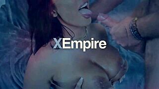 busty brunette babe fingers clit to leg-shaking orgasm with hot lesbian