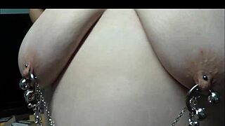 Double pierced chained wife fully exposed