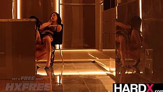 busty brunette babe fingers clit to leg-shaking orgasm with hot lesbian