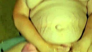 he unleashes piss stream over whore wife's huge tits