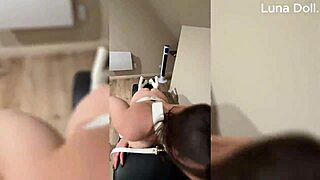 wanna watch me get fucked hard in harness by luna doll in sm room?