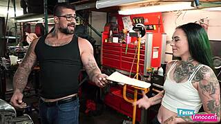 innocent teen babe roughly taken by mechanic