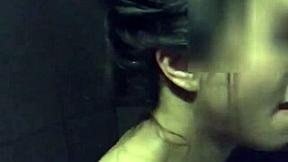 my asian slut wife vibes hard in gym shower with dildo