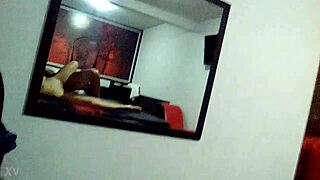 Hot 18yo Mexican teen mirrors hotel fuck