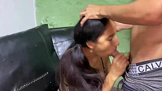 I Pound Bent Over Stepdaughter's Pussy Home Alone