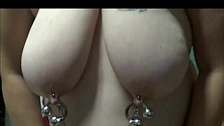 Double pierced chained wife fully exposed