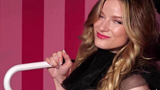 Skinny Blonde Roxy Shaw Strips Petite Naked Posing Tits Pussy for Playboy