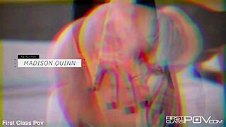 Madison Quinn deepthroats swallows cum mouthful short hair skinny