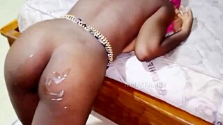 imagine this curvy ebony stepsis giving her all in homemade sexy petite tits action