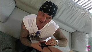 blonde tattooed slut loves anal kissing another girl