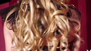 Skinny Blonde Roxy Shaw Strips Petite Naked Posing Tits Pussy for Playboy