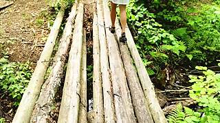 Forester Fucks Bent-Over Hiker Deep in Forest with Big Cock