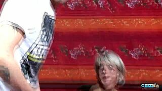 blonde milf's clit piercings spark wild pleasure during pounding