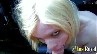 blonde teen lillian bent over assfucked doggystyle cowgirl in forest hardcore