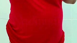 pregnant arab milf caresses horny belly feeling sexy curves in solo tease