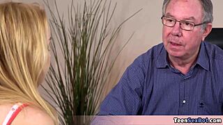 old teacher pounds rebecca's tight teen pussy for grades