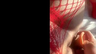 curvy latina red body panties fingers wet pussy moans dildo deep orgasm