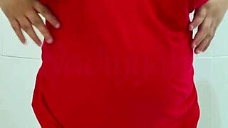 pregnant arab milf caresses horny belly feeling sexy curves in solo tease