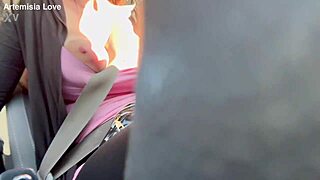 WATCH ARTEMISIA LOVE FLASH BIG TITS ON HORNY CAR RIDE THEN RIDE THAT ITALIAN MILF DICK!