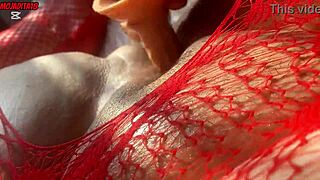 curvy latina red body panties fingers wet pussy moans dildo deep orgasm