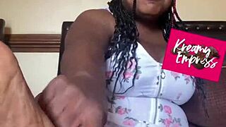 curvy bbw goddess flexes fat ass toes for femdom foot fetish.