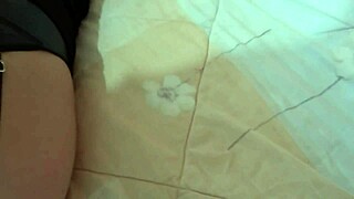 I sneak home horny, finger my wet pussy watching stepson stroke his huge cock