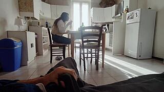 Boy begs for blowjob but gets handjob tease from italian amateur girlfriend instead