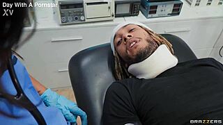 ryan reid the hot nurse chokes on muscular patient's cock in hospital