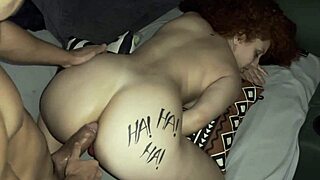 Curvy Redhead Bent Over Taking Creampie While Toy In Her Ass From Brazilian Boyfriend