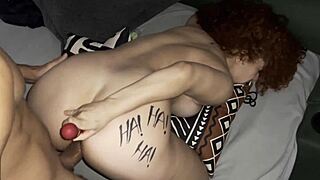 Curvy Redhead Bent Over Taking Creampie While Toy In Her Ass From Brazilian Boyfriend