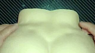 Bent over desk close-up doggystyle assfucking ends with creampie drip on huge cheeks