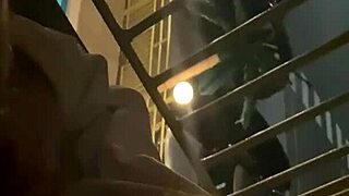 Wife Fucks Big Cock Bent Over Hotel Balcony Public Cumshot