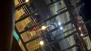 Wife Fucks Big Cock Bent Over Hotel Balcony Public Cumshot