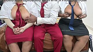 Pounding College Asian Threesome While Pretending to Study Hard!