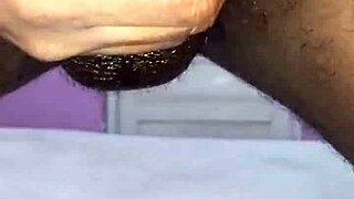 fat young brunette's big ass shakes wildly in solo underwear handjob on throbbing cock