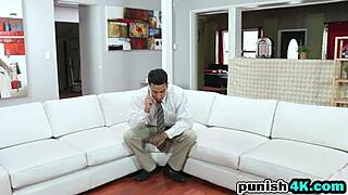 Ally Berry Punished in Garage Shaved Pussy Rides Huge Cock Cowgirl Hardcore!