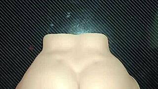 Bent over desk close-up doggystyle assfucking ends with creampie drip on huge cheeks