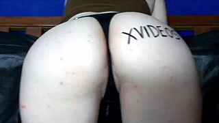 blanca shows off her huge natural tits in lingerie