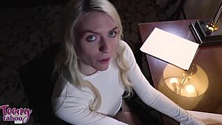 celestina blooms lands seth brogans assistant gig turning slut with big tits creampie fuck