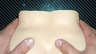 Bent over desk close-up doggystyle assfucking ends with creampie drip on huge cheeks