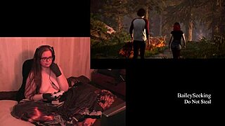 Naked BBW Brunette Plays Quarry Game Revealing Big Tits and Ass